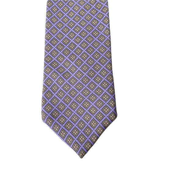 Brooks Brothers Italian Silk Tie Purple Print Mens - Picture 2 of 7